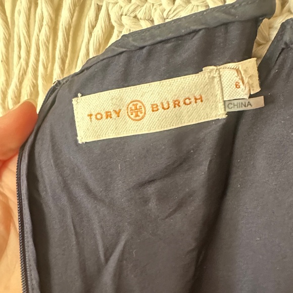 Tory Burch Black Mini Dress with Gold Metallic Embroidery - Picture 3 of 4